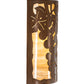 Meyda Lighting Grape Ivy 8" 2-Light Rustic Iron Wall Sconce With Beige Travertine Idalight Shade