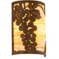 Meyda Lighting Grape Ivy 8" 2-Light Rustic Iron Wall Sconce With Beige Travertine Idalight Shade