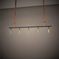 Meyda Lighting Graton 71" 5-Light Matte Black & Satin Brass Island Pendant Light