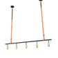 Meyda Lighting Graton 71" 5-Light Matte Black & Satin Brass Island Pendant Light