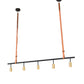 Meyda Lighting Graton 71" 5-Light Matte Black & Satin Brass Island Pendant Light