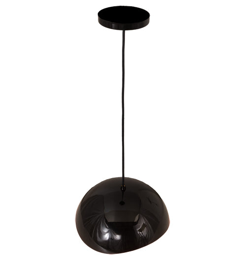 Meyda Lighting Gravity 13" Jet Black Pendant Light With Pink Shade