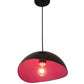 Meyda Lighting Gravity 13" Jet Black Pendant Light With Pink Shade