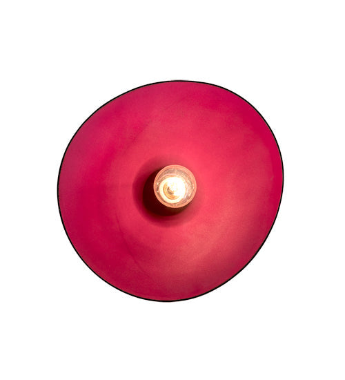 Meyda Lighting Gravity 13" Jet Black Pendant Light With Pink Shade