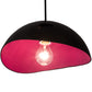 Meyda Lighting Gravity 13" Jet Black Pendant Light With Pink Shade
