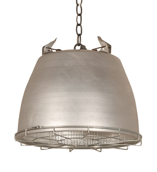 Meyda Lighting Gravity 18" 3-Light Textured Black Pendant Light With Gray Metal Cage Shade