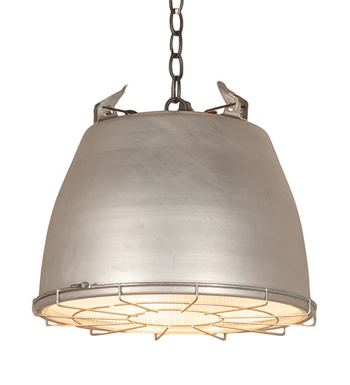 Meyda Lighting Gravity 18" 3-Light Textured Black Pendant Light With Gray Metal Cage Shade