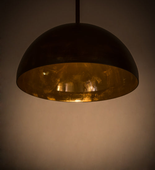 Meyda Lighting Gravity 26" Antique Brass Matte & Gloss Pendant Light