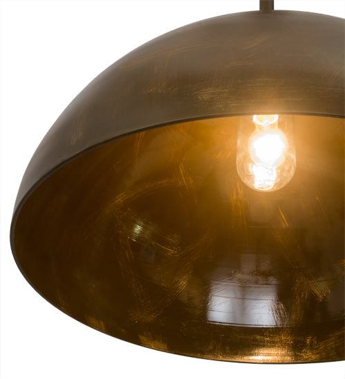 Meyda Lighting Gravity 26" Antique Brass Matte & Gloss Pendant Light