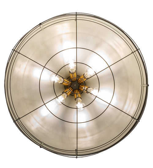 Meyda Lighting Gravity 30" 6-Light Galvanized Silver Golpe Pendant Light
