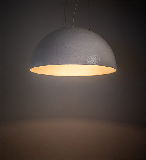 Meyda Lighting Gravity 32" Nickel Pendant Light With White Shade