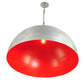 Meyda Lighting Gravity 36" Brushed Aluminum Pendant Light With Red Shade Glass