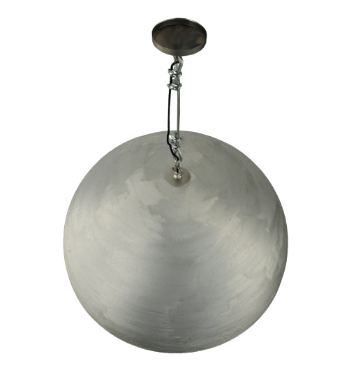 Meyda Lighting Gravity 36" Brushed Aluminum Pendant Light With Red Shade Glass