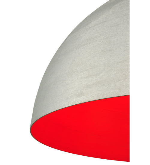 Meyda Lighting Gravity 36" Brushed Aluminum Pendant Light With Red Shade Glass