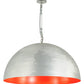 Meyda Lighting Gravity 36" Brushed Aluminum Pendant Light With Red Shade Glass