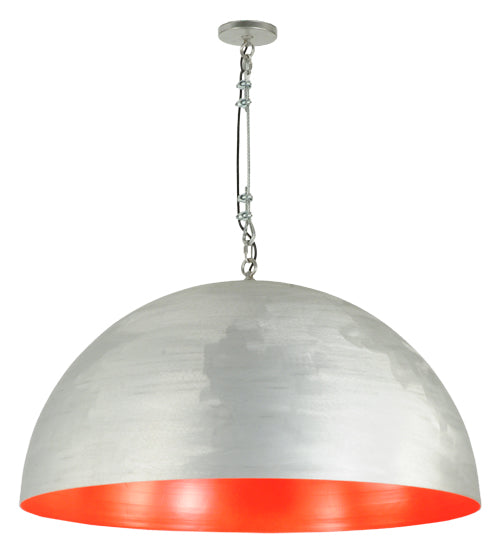 Meyda Lighting Gravity 36" Brushed Aluminum Pendant Light With Red Shade Glass