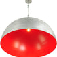 Meyda Lighting Gravity 36" Brushed Aluminum Pendant Light With White Red Shade Glass