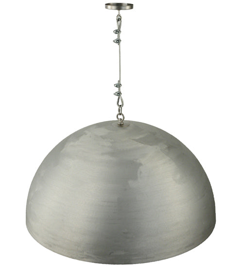 Meyda Lighting Gravity 36" Brushed Aluminum Pendant Light With White Red Shade Glass