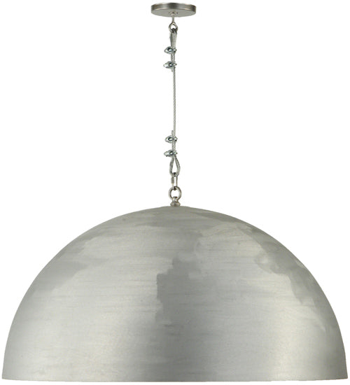Meyda Lighting Gravity 36" Brushed Aluminum Pendant Light With White Red Shade Glass