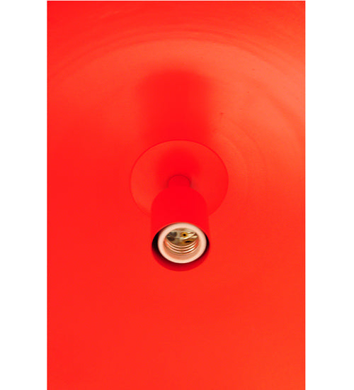 Meyda Lighting Gravity 36" Brushed Aluminum Pendant Light With White Red Shade Glass