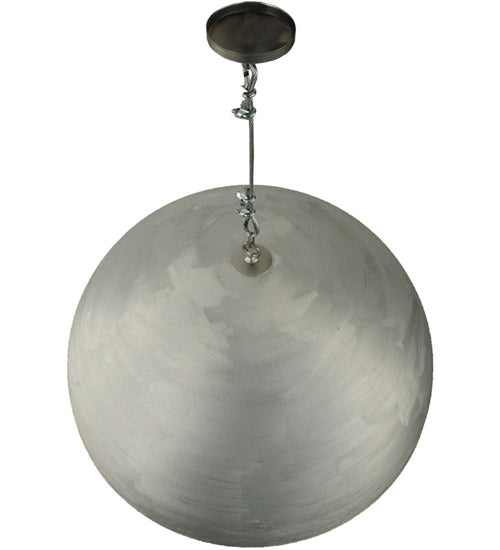 Meyda Lighting Gravity 36" Brushed Aluminum Pendant Light With White Red Shade Glass