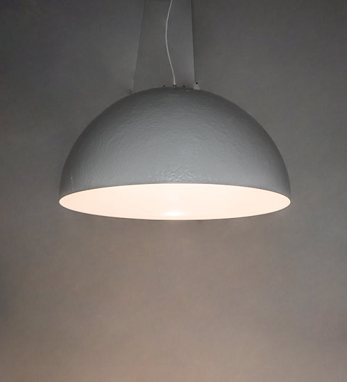 Meyda Lighting Gravity 36" Matte White & Nickel Pendant Light With Pewter White Shade