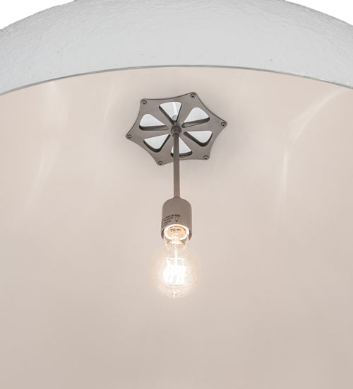 Meyda Lighting Gravity 36" Matte White & Nickel Pendant Light With Pewter White Shade