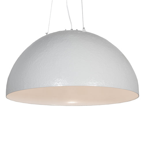 Meyda Lighting Gravity 36" Matte White & Nickel Pendant Light With Pewter White Shade