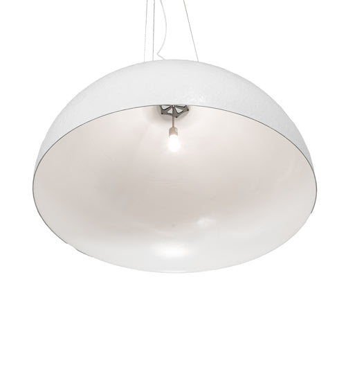 Meyda Lighting Gravity 48" Nickel & Matte White Pendant Light With White Shade