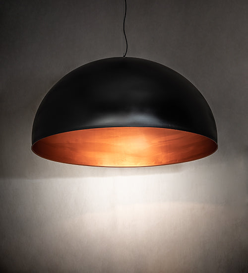 Meyda Lighting Gravity 60" Flat Black & Copper Pendant Light