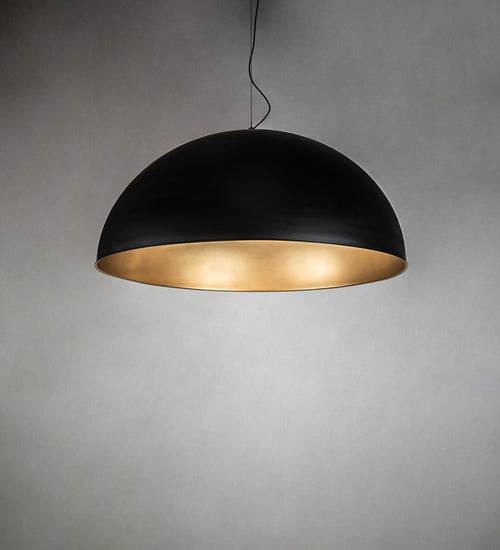 Meyda Lighting Gravity 60" Matte Black Exterior & Gold Interior Pendant Light