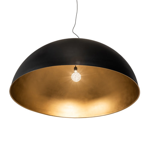 Meyda Lighting Gravity 60" Matte Black Exterior & Gold Interior Pendant Light