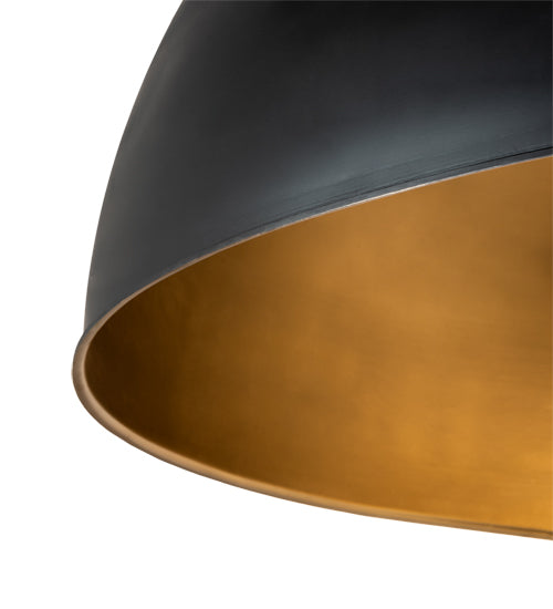 Meyda Lighting Gravity 60" Matte Black Exterior & Gold Interior Pendant Light