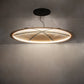 Meyda Lighting Gravity 96" LED Solar Black Southland Pendant Light With Metallic Gold Idalight Shade