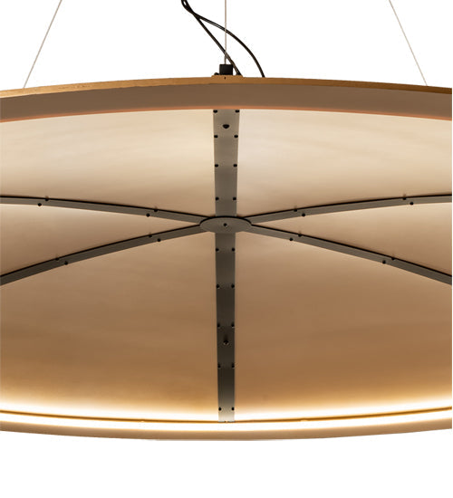 Meyda Lighting Gravity 96" LED Solar Black Southland Pendant Light With Metallic Gold Idalight Shade