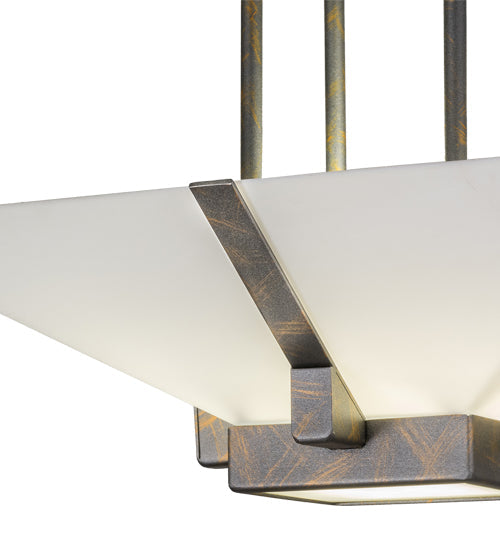 Meyda Lighting Grayling 28" 2-Light French Bronze Semi-flush Mount Light With Whitestone Idalight Shade