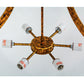 Meyda Lighting Grayson 42" 6-Light Spanish Gold Inverted Pendant Light With Statuario Idalight Shade