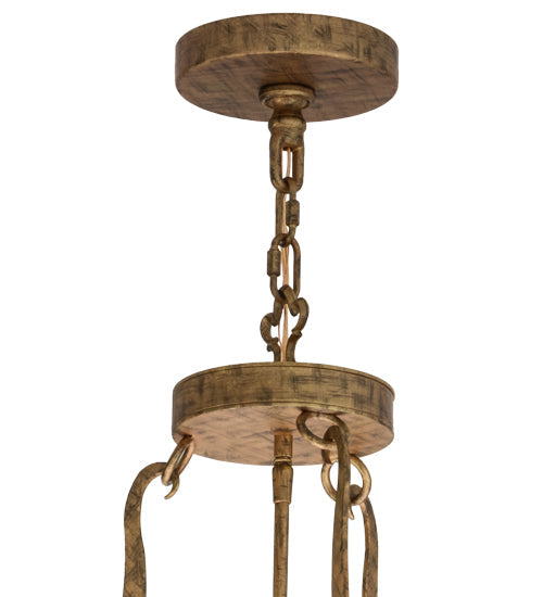 Meyda Lighting Grayson 42" 6-Light Spanish Gold Inverted Pendant Light With Statuario Idalight Shade