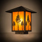 Meyda Lighting Great Pines 13" Craftsman Brown Outdoor Deck Light With Ambra Siena Idalight Shade Glass