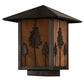 Meyda Lighting Great Pines 13" Craftsman Brown Outdoor Deck Light With Ambra Siena Idalight Shade Glass
