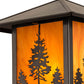 Meyda Lighting Great Pines 13" Craftsman Brown Outdoor Deck Light With Ambra Siena Idalight Shade Glass