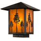 Meyda Lighting Great Pines 13" Craftsman Brown Outdoor Deck Light With Ambra Siena Idalight Shade Glass