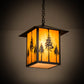 Meyda Lighting Great Pines 23" Craftsman Brown Pendant Light With Ambra Siena Idalight Shade Glass