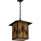 Meyda Lighting Great Pines 23" Craftsman Brown Pendant Light With Ambra Siena Idalight Shade Glass