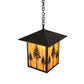 Meyda Lighting Great Pines 23" Craftsman Brown Pendant Light With Ambra Siena Idalight Shade Glass