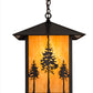 Meyda Lighting Great Pines 23" Craftsman Brown Pendant Light With Ambra Siena Idalight Shade Glass