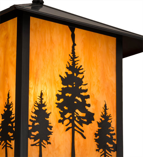 Meyda Lighting Great Pines 23" Craftsman Brown Pendant Light With Ambra Siena Idalight Shade Glass