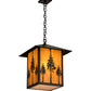 Meyda Lighting Great Pines 23" Craftsman Brown Pendant Light With Ambra Siena Idalight Shade Glass