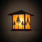 Meyda Lighting Great Pines 25" Craftsman Brown Outdoor Pier Mount Light With Ambra Siena Idalight Shade Glass