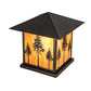 Meyda Lighting Great Pines 25" Craftsman Brown Outdoor Pier Mount Light With Ambra Siena Idalight Shade Glass